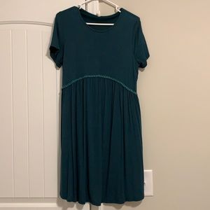 Pink Blush teal maternity dress